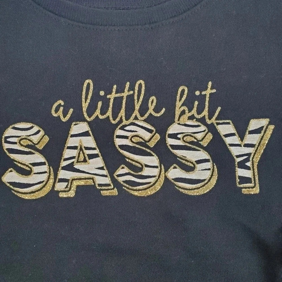 A little bit Sassy Girls Fleece Lined Sweatshirt and Sweatpants Matching Set - Picture 6 of 9